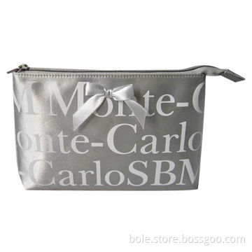 Cute Cosmetic Bag for Girls, Made of Satin with PVC Coating, Can be Customized by Clients' Logos